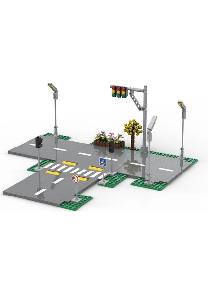 Noel Ağacı-1 Stili Uyumlu Şehir Sokak Görünümü Yapı Tuğlaları Moc Yol Trafik Işıkları Işareti Blokları Taban Arkadaşlar Tuğlalar Erkek Kız Için Dıy Oyuncaklar (Yurt Dışından) fiyatları