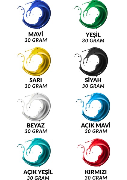8'li Opak & Transparan Sıvı Pigment Boya Seti / Epoksi Için / Toplam 240 Gram fiyatları