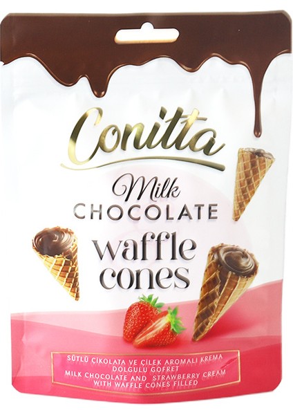 Çilek Aromalı ve Sütlü Çikolatalı Gofret 80 Gr. (1 Paket) fiyatları