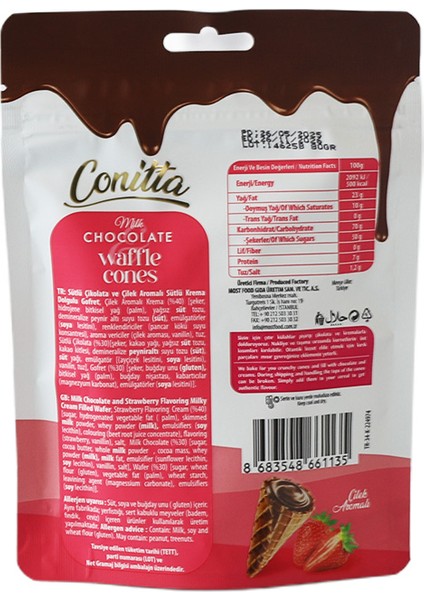 Çilek Aromalı ve Sütlü Çikolatalı Gofret 80 Gr. (1 Paket) modelleri