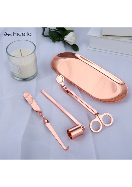 Altın Tarzı 4 Parça Mum Aksesuar Seti Kapatıcı Kırpıcı Kanca Tepsi Paslanmaz Çelik Fitil Tutucu Dipçik Ev Dekorasyon Altın Gümüş Bronz (Yurt Dışından) fırsatları