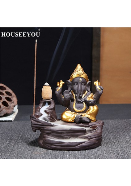 B Sarı Stil Ganesha Geri Akış Tütsü Fil Tanrı Amblem Uğurlu ve Başarılı Seramik Konik Difüzör Ev Dekoru (Yurt Dışından) fiyatları