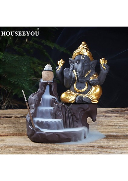 B Sarı Stil Ganesha Geri Akış Tütsü Fil Tanrı Amblem Uğurlu ve Başarılı Seramik Konik Difüzör Ev Dekoru (Yurt Dışından) fırsatları