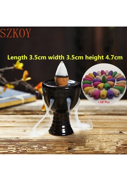 10 Koni Stili ile D2 Sıcak Yaratıcı Kule Tütsü Seramik Brülör Koku Tutucu Geri Akış Cezve Yaratıcı Aromaterapi Duman Geri Akışı Tütsü Brülörü (Yurt Dışından) modelleri
