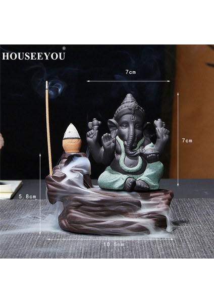 Sarı Bir Stil Ganesha Geri Akış Tütsü Fil Tanrı Amblem Uğurlu ve Başarılı Seramik Konik Difüzör Ev Dekoru (Yurt Dışından) modelleri