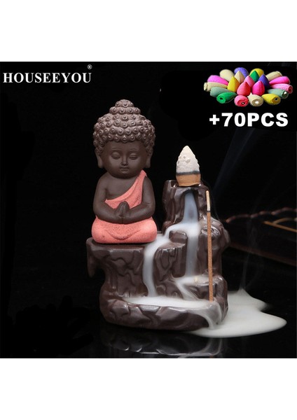 Kırmızı-70 Tarzı 20 Adet Tütsü Konisi + Yanıcı Yaratıcı Ev Dekoru Küçük Rahip Buddha Tütsü Brülörü Ev ve Çayevlerinde Kullanım Için (Yurt Dışından)