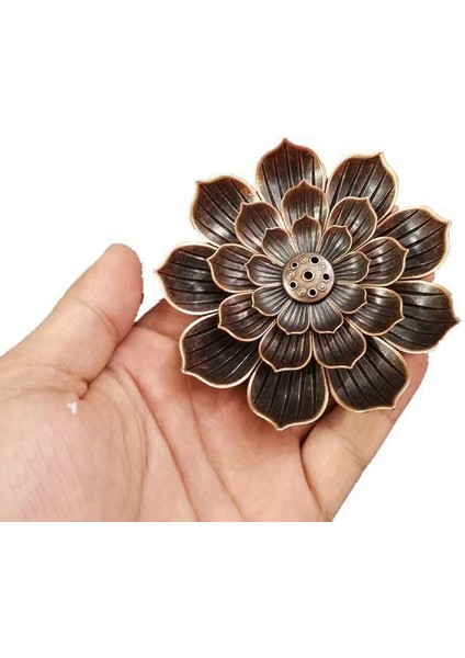 No.11 Stili Alaşım Tütsü Brülör Çubuk Tutucu Budizm Lotus Çizgili Tütsü Tabak Sandal Ağacı Bobin Taban Tapınaklar Yoga Stüdyoları Ev Dekorasyonu (Yurt Dışından) fiyatları