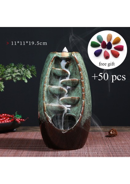 100 Adet Tarzı Ters Akış Seramik Şelale Tütsü Duman Geri Akışlı Teneke Tutucu El Sanatları Masa Süsü Ev Dekor Anne Hediyesi (Yurt Dışından) fiyatları