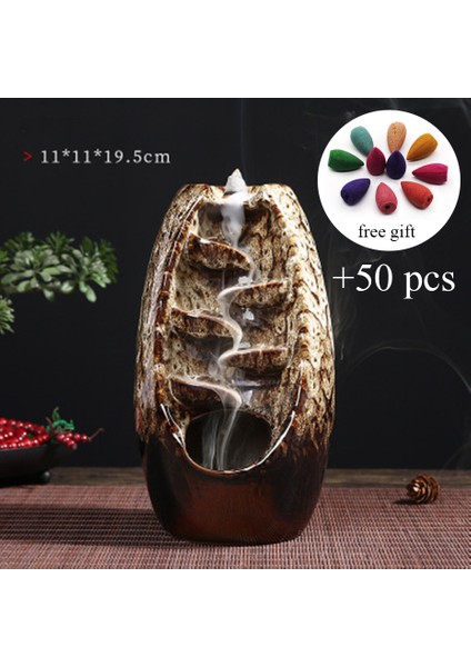 100 Adet Tarzı Ters Akış Seramik Şelale Tütsü Duman Geri Akışlı Teneke Tutucu El Sanatları Masa Süsü Ev Dekor Anne Hediyesi (Yurt Dışından) modelleri