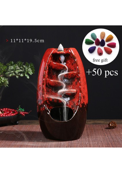 100 Adet Tarzı Ters Akış Seramik Şelale Tütsü Duman Geri Akışlı Teneke Tutucu El Sanatları Masa Süsü Ev Dekor Anne Hediyesi (Yurt Dışından) fırsatları