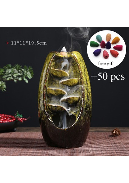 100 Adet Tarzı Ters Akış Seramik Şelale Tütsü Duman Geri Akışlı Teneke Tutucu El Sanatları Masa Süsü Ev Dekor Anne Hediyesi (Yurt Dışından) indirimleri