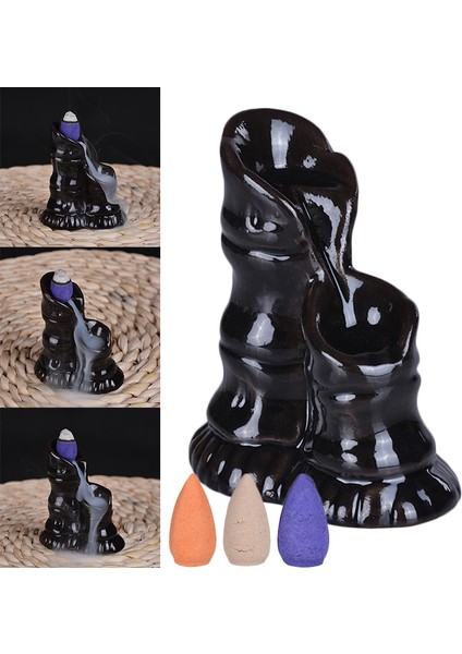 H Tarzı Şelale Tütsü Brülörü Geri Akış Seramik Tütsü Tutucu Tütsü Çeşmesi Geri Akış Tütsü Konileri Ev Dekor Ofis Çay Evi (Yurt Dışından)