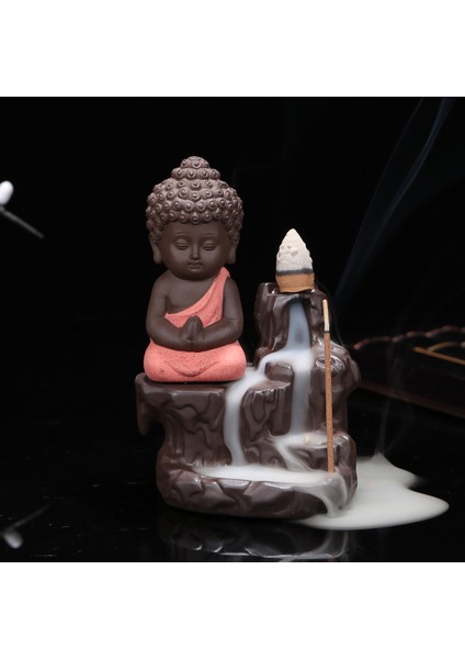 20 Tütsü Tarzı ile Kırmızı 20 Adet Tütsü Koni + Brülör Yaratıcı Ev Dekoru Küçük Rahip Buddha Censer Geri Akış Tütsü Brülör Evde Teahouse Kullanımı (Yurt Dışından) fiyatları