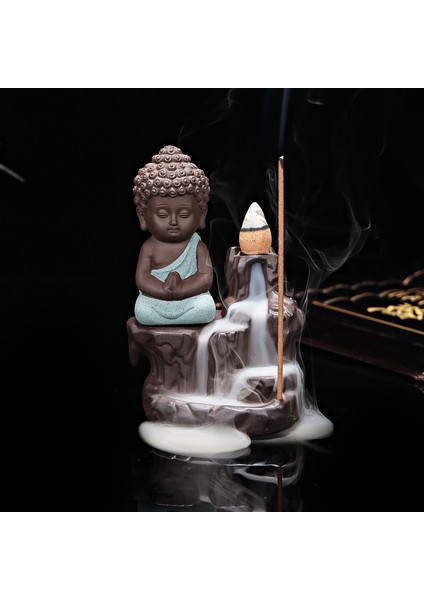 20 Tütsü Tarzı ile Kırmızı 20 Adet Tütsü Koni + Brülör Yaratıcı Ev Dekoru Küçük Rahip Buddha Censer Geri Akış Tütsü Brülör Evde Teahouse Kullanımı (Yurt Dışından) indirimleri