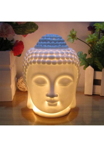Siyah Stil Seramik Buddha Başı Aromaterapi Koku Lambası Esansiyel Difüzörü Hint Tibet Kokulu Tütsü Tepsi Işıklık Tutucular (Yurt Dışından) modelleri