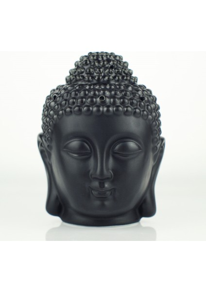 Siyah Stil Seramik Buddha Başı Aromaterapi Koku Lambası Esansiyel Difüzörü Hint Tibet Kokulu Tütsü Tepsi Işıklık Tutucular (Yurt Dışından) fırsatları