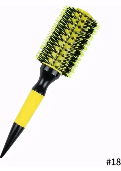 Profesyonel Yuvarlak Ahşap Saç Fırçası 6 Boyutlar Domuz Kıl Mix Naylon Salon Kadın Saç Stil Araçları Sarı Brezilya Saç Krlerlcolor: 3818 (Yurt Dışından)