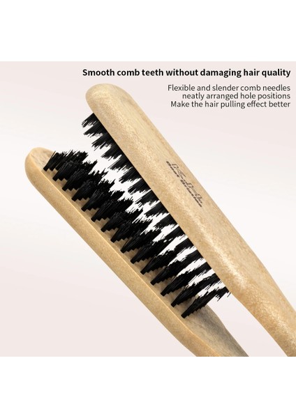 Profesyonel Berber Ahşap Saplı V Tipi Saç Düzleştirici Tarak Çift Fırçalar Kuaförlük Tarağı Anti-Statik Şekillendirme Araçları Renk: 499-K (Yurt Dışından) modelleri