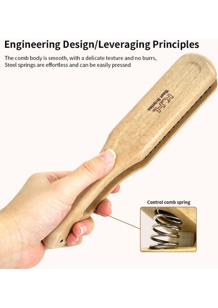 Profesyonel Berber Ahşap Saplı V Tipi Saç Düzleştirici Tarak Çift Fırçalar Kuaförlük Tarağı Anti-Statik Şekillendirme Araçları Renk: 499-K (Yurt Dışından) fırsatları