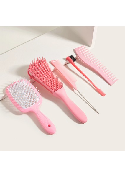 5 Adet/takım Dolaşık Açıcı Fırça Seti Saç Derisi Masaj Saç Tarak Çift Kenar Fırça Kıvırcık/düz/ıslak/kuru/uzun/kısa Saçlar Için Şekillendirici Tarakrenk: Pembe Takım Elbise (Yurt Dışından) fiyatları