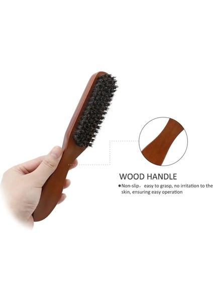 Profesyonel Yumuşak Domuzu Kıl Ahşap Sakal Fırçası Kuaför Tıraş Fırçası Tarak Erkekler Bıyık Tarak Seti Hediye Çantası ile Saç Tarak Setirenk: Kahverengi (Yurt Dışından) modelleri