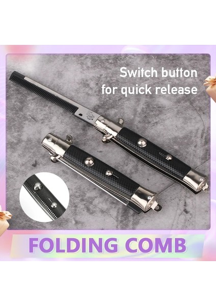 Paslanmaz Çelik Katlanır Saç Tarak Tarak Tüyleri Fırça Pres Düğmesi Anahtarı Erkekler Için Güzellik Tarakları Kadınlar Saç Tarzı Aksesuarlar (Yurt Dışından)