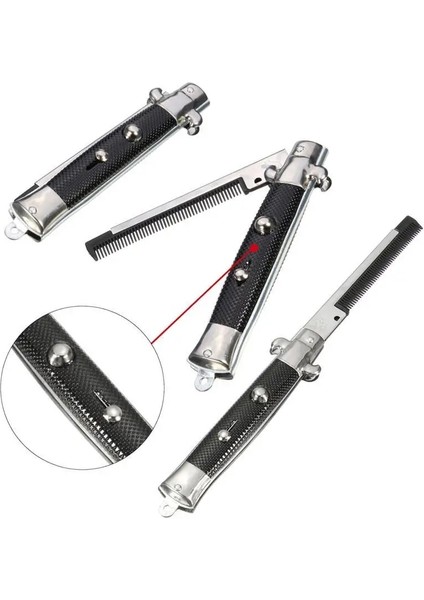 Paslanmaz Çelik Katlanır Saç Tarak Tarak Tüyleri Fırça Pres Düğmesi Anahtarı Erkekler Için Güzellik Tarakları Kadınlar Saç Tarzı Aksesuarlar (Yurt Dışından) fiyatları