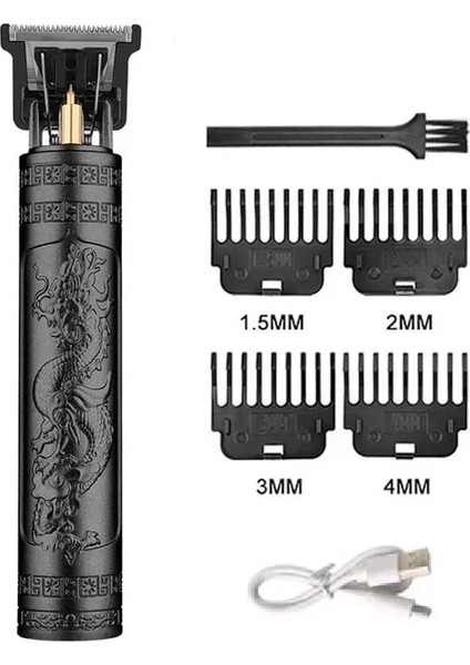 2023 Sıcak Satış Saç Kesme Makinesi Saç Clippers Şarj Edilebilir Sakal Tıraş Makinesi Profesyonel Elektrik Saç Düzenleyicisi Erkekler Barbercolor: Black Dragona (Yurt Dışından)