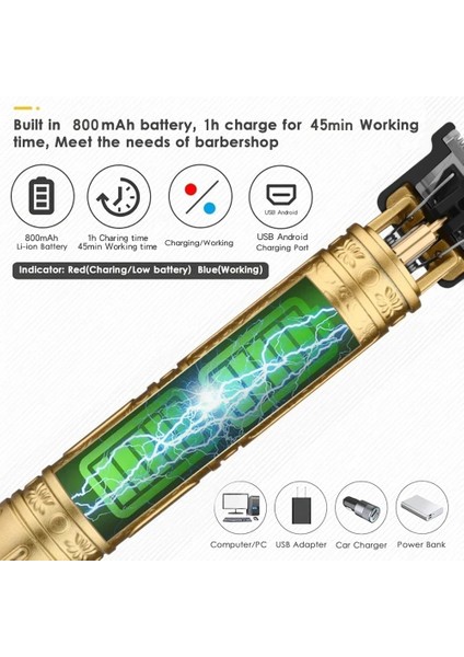 2023 Sıcak Satış Saç Kesme Makinesi Saç Clippers Şarj Edilebilir Sakal Tıraş Makinesi Profesyonel Elektrik Saç Düzenleyicisi Erkekler Barbercolor: Black Dragona (Yurt Dışından) modelleri