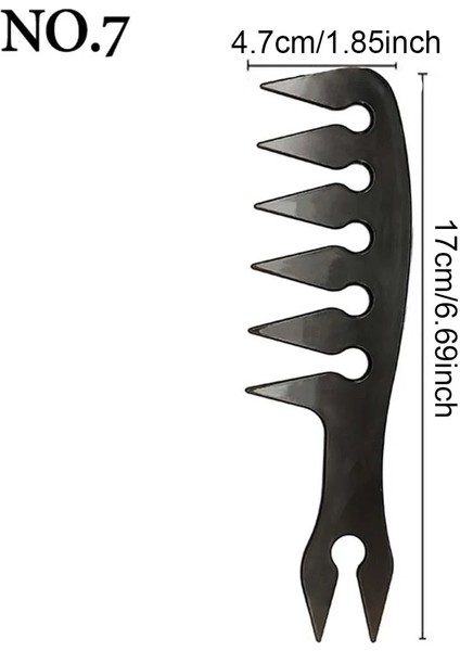 Berber Profesyonel Erkek Tarak Yağ Kuaförlük Geniş Dalga Diş Şekillendirici Tarak Afro Kuyruk Seçim Saç Doku Tarak Renk: 7 (Yurt Dışından)