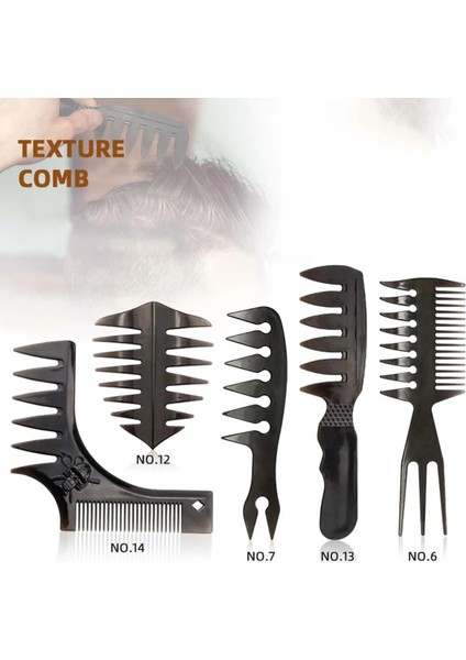 Berber Profesyonel Erkek Tarak Yağ Kuaförlük Geniş Dalga Diş Şekillendirici Tarak Afro Kuyruk Seçim Saç Doku Tarak Renk: 7 (Yurt Dışından) fiyatları