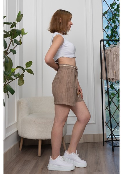 Keten Viskon Pileli Kısa Şort 30277 fiyatları