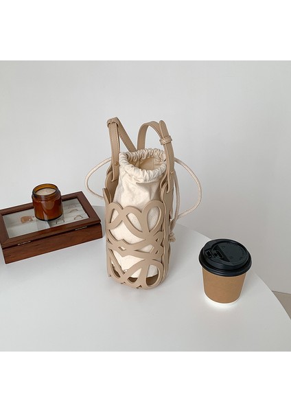 Retro Silindirik Kova Çanta Omuz Crossbodypuiçi Boş Çanta (Yurt Dışından)