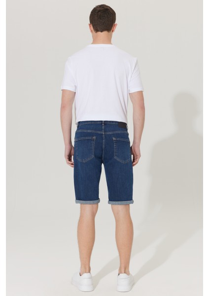 Slim Fit Dar Kesim Pamuklu Esnek Denim Şort