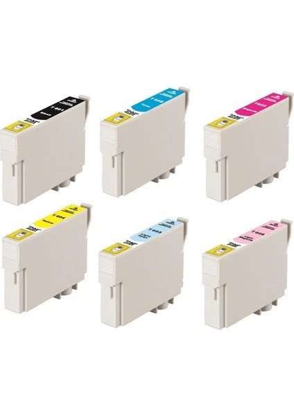 Stylus Photo RX685 Uyumlu 6 Renk Muadil Kartuş Seti T0801-T0802-T0803-T0804-T0805-T0806