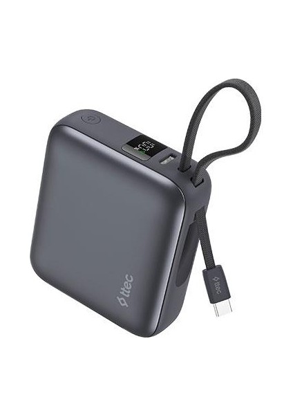 Recharger Mini LCD 10.000MAH Pd 35W Usb-C Dahili Kablolu Taşınabilir Hızlı Şarj Aleti/powerbank