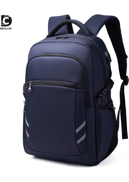 Erkek Sırt Çantasıusbsu Geçirmez Büyük Kapasiteli Iş Bilgisayarı Çantası Mavi (Yurt Dışından)