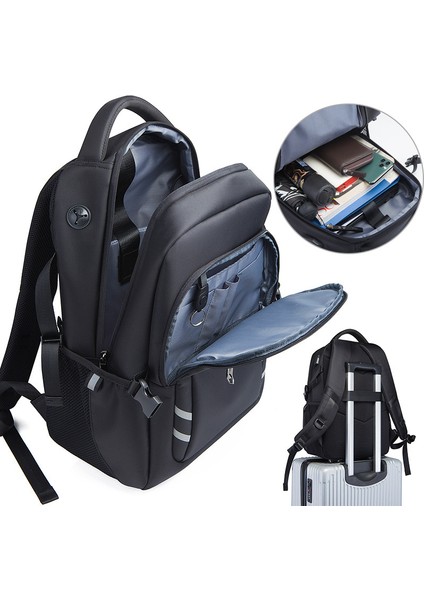 Erkek Sırt Çantasıusbsu Geçirmez Büyük Kapasiteli Iş Bilgisayarı Çantası Mavi (Yurt Dışından) fiyatları