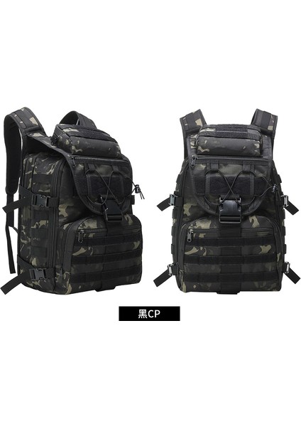 Kamuflaj Açık Dağcılık Taktik Sırt Çantası Spor Seyahat Sırt Çantası Siyah Cp (Yurt Dışından)