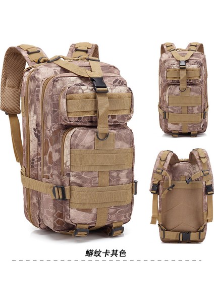 Kamuflaj Sırt Çantası Yürüyüş Kros Kamp Açık Dağcılık Çantası Taktik Sırt Çantası Piton Deseni Haki (Yurt Dışından)