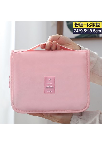 Kozmetik Çantası, Taşınabilir Makyaj Çantası, Büyük Kapasiteli Kanca Çantası Pembe (Yurt Dışından)