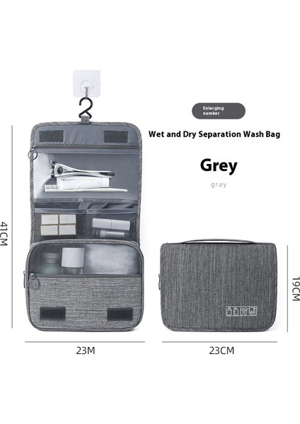 Yeni Kanca Makyaj Çantası Asılı Saklama Çantası Seyahat Kozmetik Çantası Gri (Yurt Dışından)