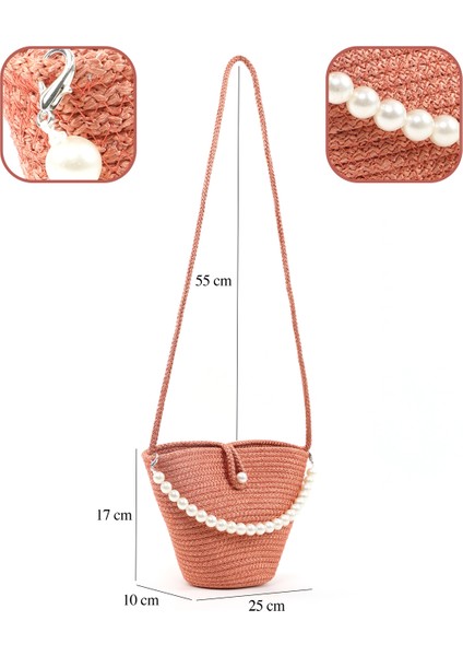 Turuncu SHK245 Incili Hasır Kumaş Tek Bölmeli, Askılı El, Kol ve Omuz Çantası fırsatları