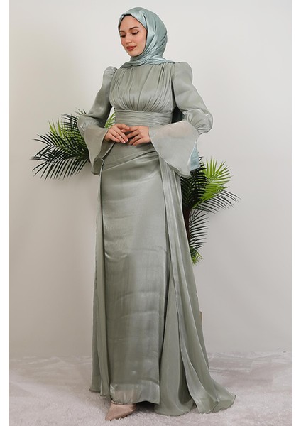 Kolu Volanlı Yoryo Elbise Mint fırsatları