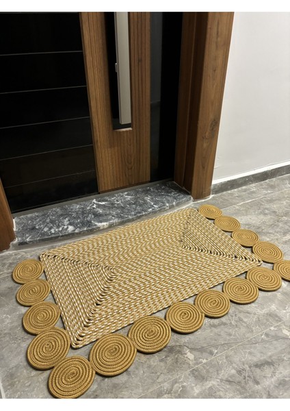 1VENEDIK Serisi Jüt, Desenli Kapı Önü, Paspası, Banyo Paspası, Balkon Paspası / Hediyelik, Ev Eşyası.