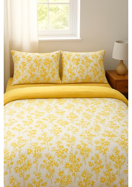 Lorisa Sarı Tek Kişilik Nevresim Takımı Pamuklu