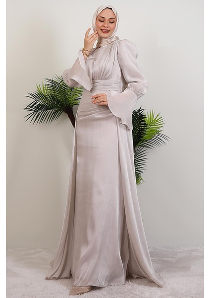 Kolu Volanlı Yoryo Elbise Bej fiyatları