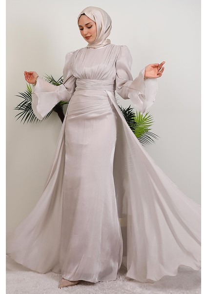 Kolu Volanlı Yoryo Elbise Bej fırsatları