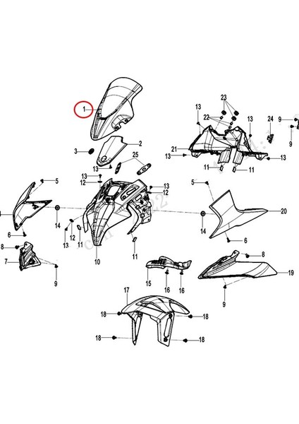 Cfmoto 450SR 2022-2025 Standart Ön Siperlik Camı A fiyatları