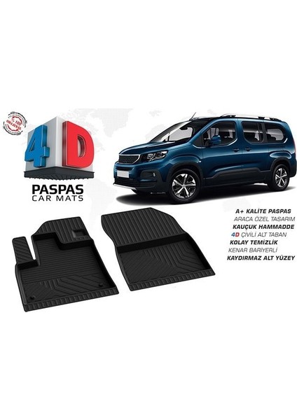 Yeni Doblo Panelvan Ticari 4d Kauçuk Ön Paspas 2023 2024 2025